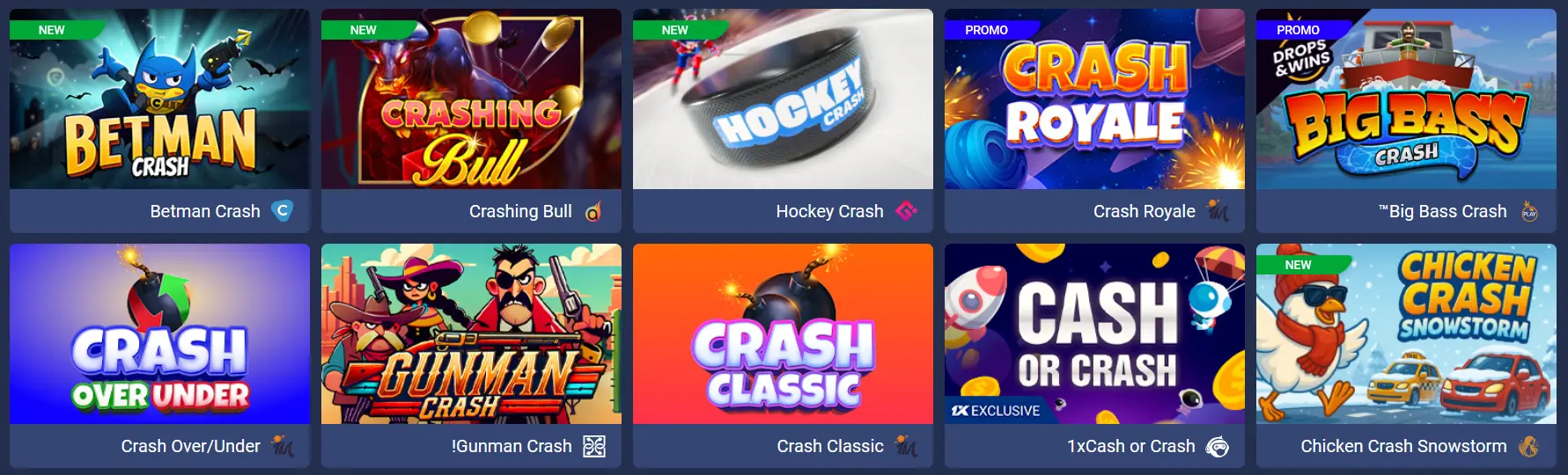 ألعاب كراش في 1xBet